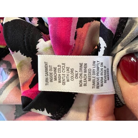 Cato Womens Size 18 Maxi Dress Pink Geometric Chevron Print Short Sleeve Stretch - Picture 14 of 14